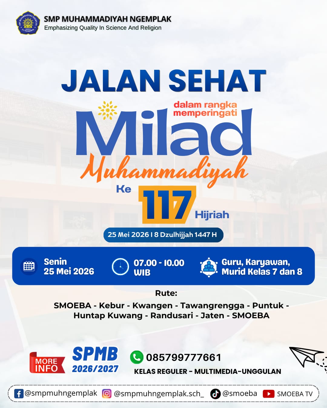 Jalan Sehat Meriahkan Milad Muhammadiyah ke-117 H di SMP Muhammadiyah Ngemplak