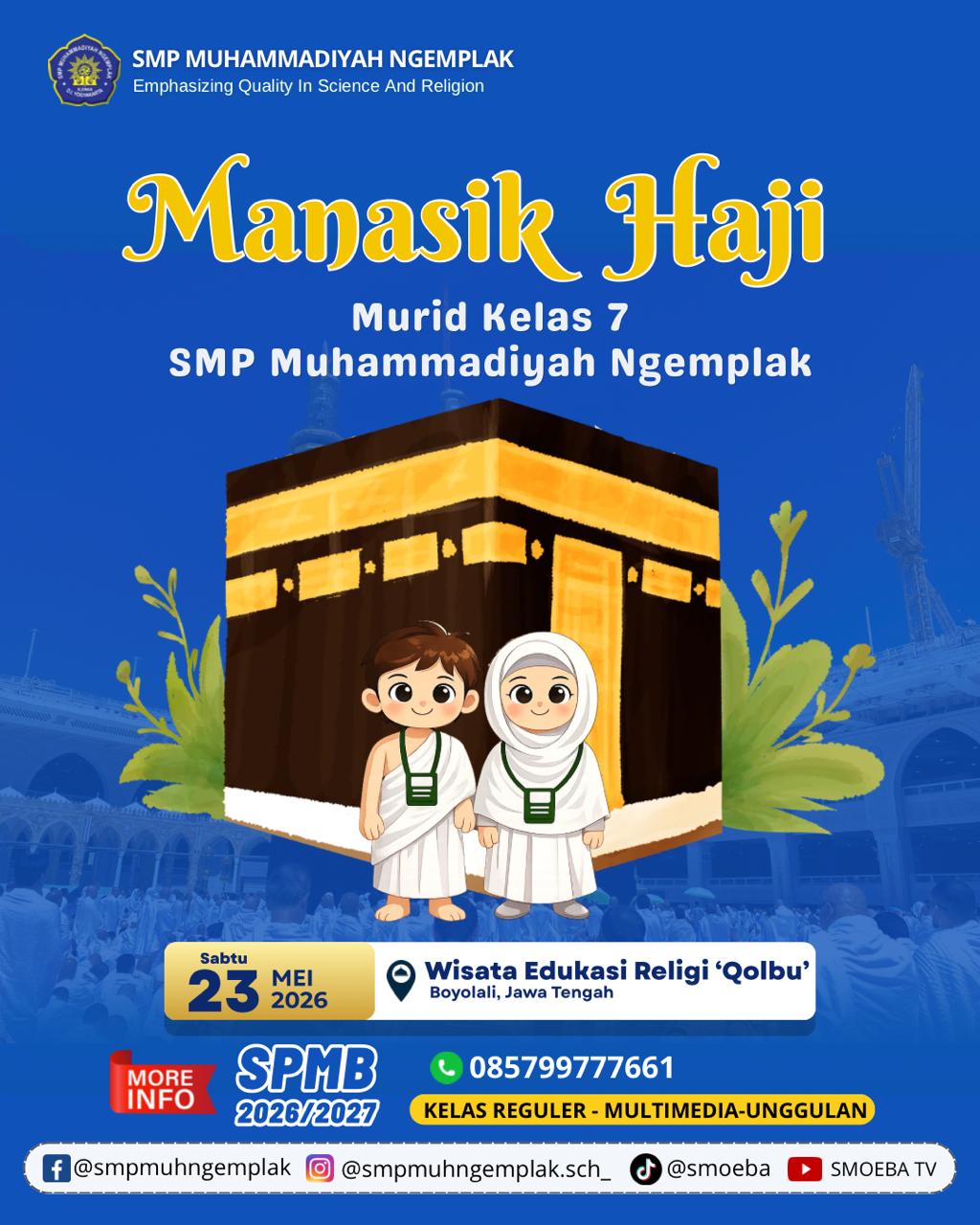 Manasik Haji Murid Kelas 7 SMP Muhammadiyah Ngemplak di Boyolali