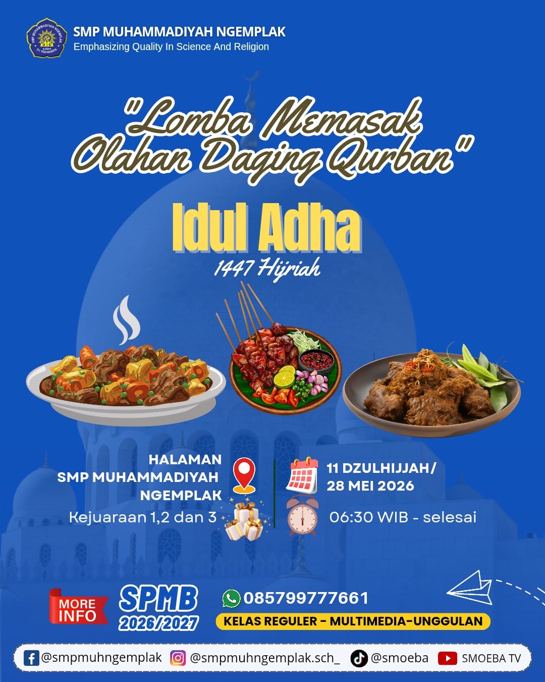 Lomba Memasak Olahan Daging Kurban Meriahkan Peringatan Iduladha 1447 H di SMP Muhammadiyah Ngemplak